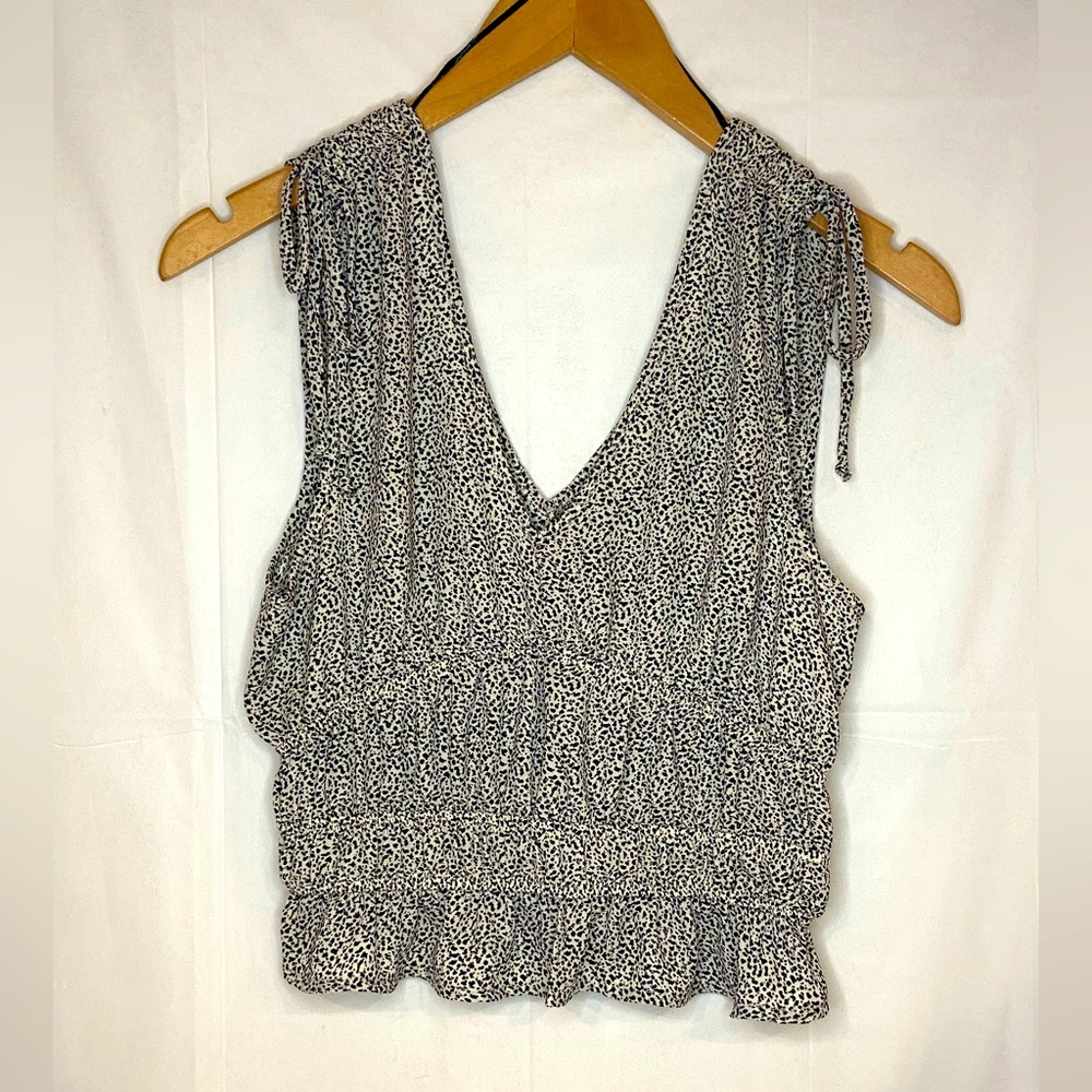 Sienna Sky V Neck Cropped Tank Top - Tie Shoulders